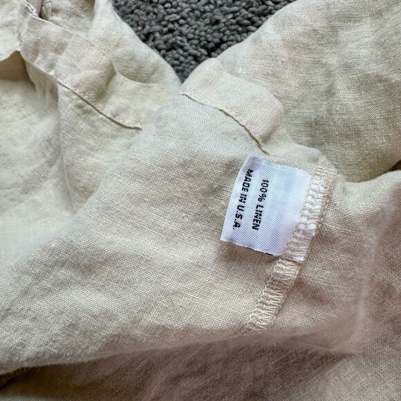 Bryn Walker Linen Jacket Womens L Cream Single Button Lagenlook Asymmetrical Hem - Picture 6 of 14